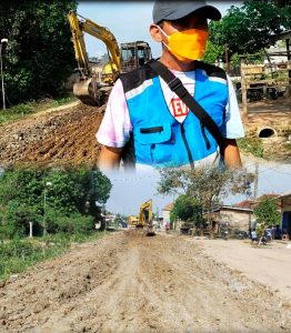 Pembangunan infrastruktur. Jalan  Tri tunggal- Moris jaya Banjar agung terus dikerjakan