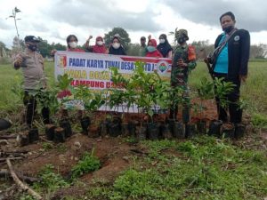 Babinsa 426-04/BA Bersama Aparatur Kampung Lakukan Penghijauan