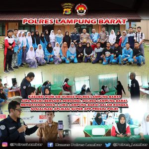 Polres Lampung Barat Sosialisasi Aplikasi Polri Super AAP di SMK N 1Liwa