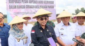 Wabup Lamtim Azwar Hadi, Sambut Kedatangan Kunker Wakil Menteri Pertanian RI Korporasi Tani Agro Gelem Hijau