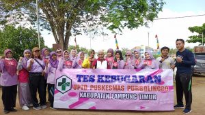 Kepala UPTD Puskesmas Purbolinggo Bersama Jajarannya, Melakukan Uji Tes Kebugaran