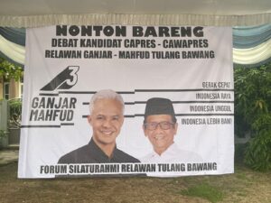 Relawan Ganjar-Mahfud Tuba Nobar Debat Cawapres