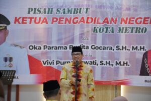 Wali Kota dan Wakil Wali Kota Metro Hadiri Pisah Sambut Ketua Pengadilan Negeri