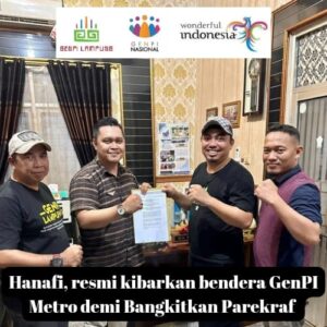 Hanafi Resmi Kibarkan Bendera GenPI Kota Metro Demi Membangkitkan Parekraf