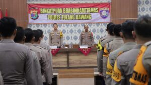 Polres Tulang Bawang Gelar Binkatpuan Bhabinkamtibmas, Kompol Kasyfi Sampaikan Pesan Penting