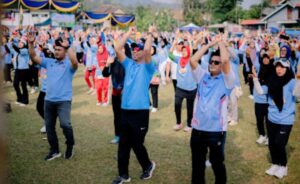 Mirza Hadiri Apel Barisan Caping Petani dan Buka Senam Sehat di Lampung Selatan