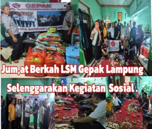 Wujud Kepedulian Sesama Di Jumat Berkah,LSM Gepak Lampung Salurkan Puluhan Sembako dan Nasi Kotak