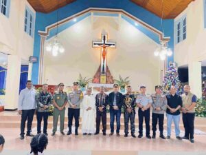 Kapolres Tulang Bawang Barat Bersama Forkopimda Monitoring Misa Natal di Sejumlah Gereja